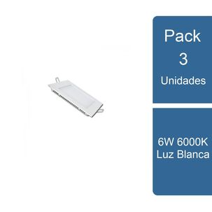 Pack 3 Foco Embutido Cuadrado Led 6w 6000k Luz Blanca
